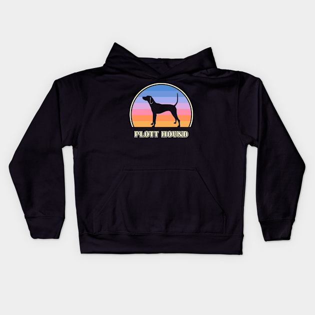 Plott Hound Vintage Sunset Dog Kids Hoodie by millersye